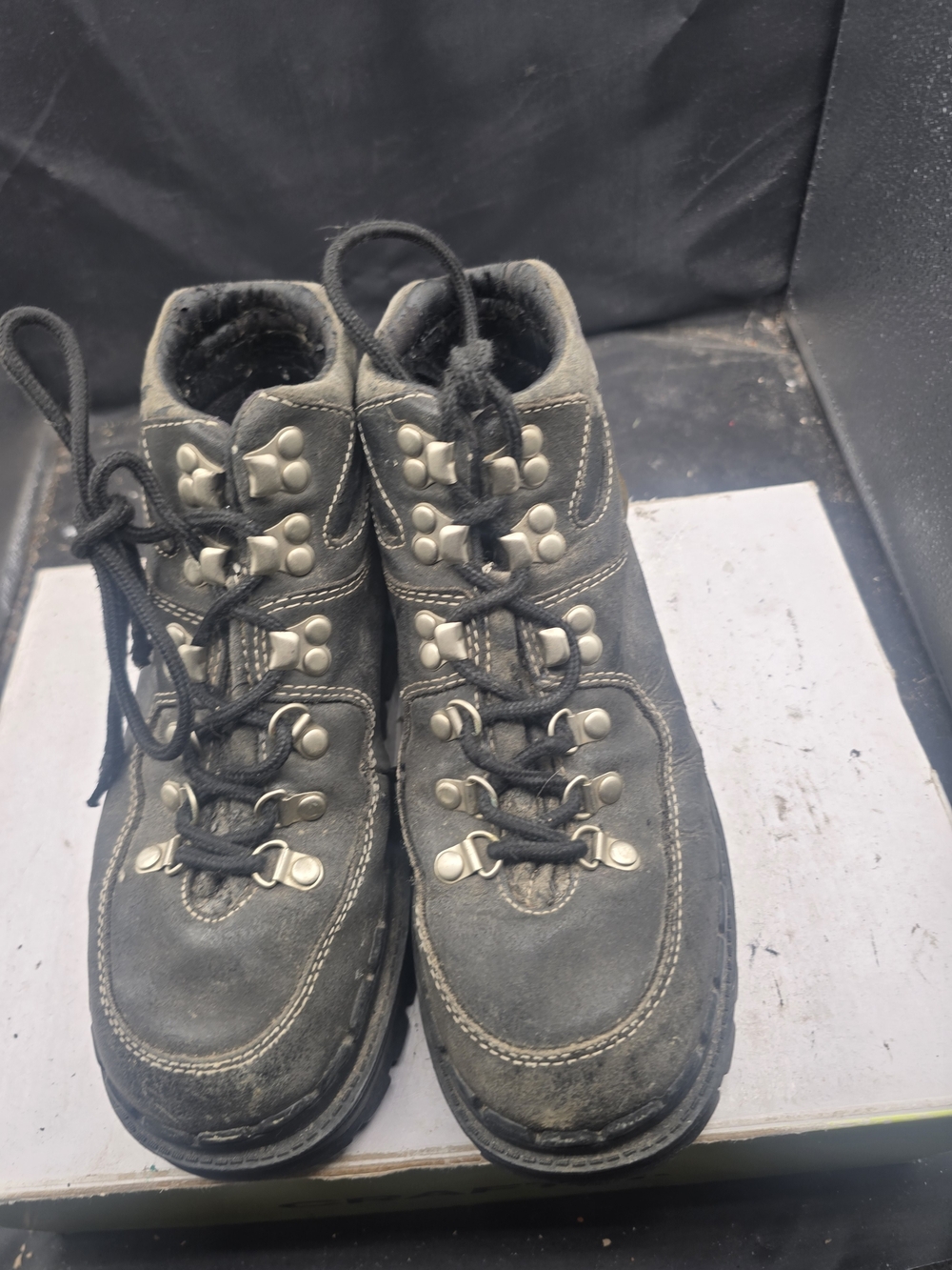 Skechers Black Lace-Up Combat Style Moto Boots